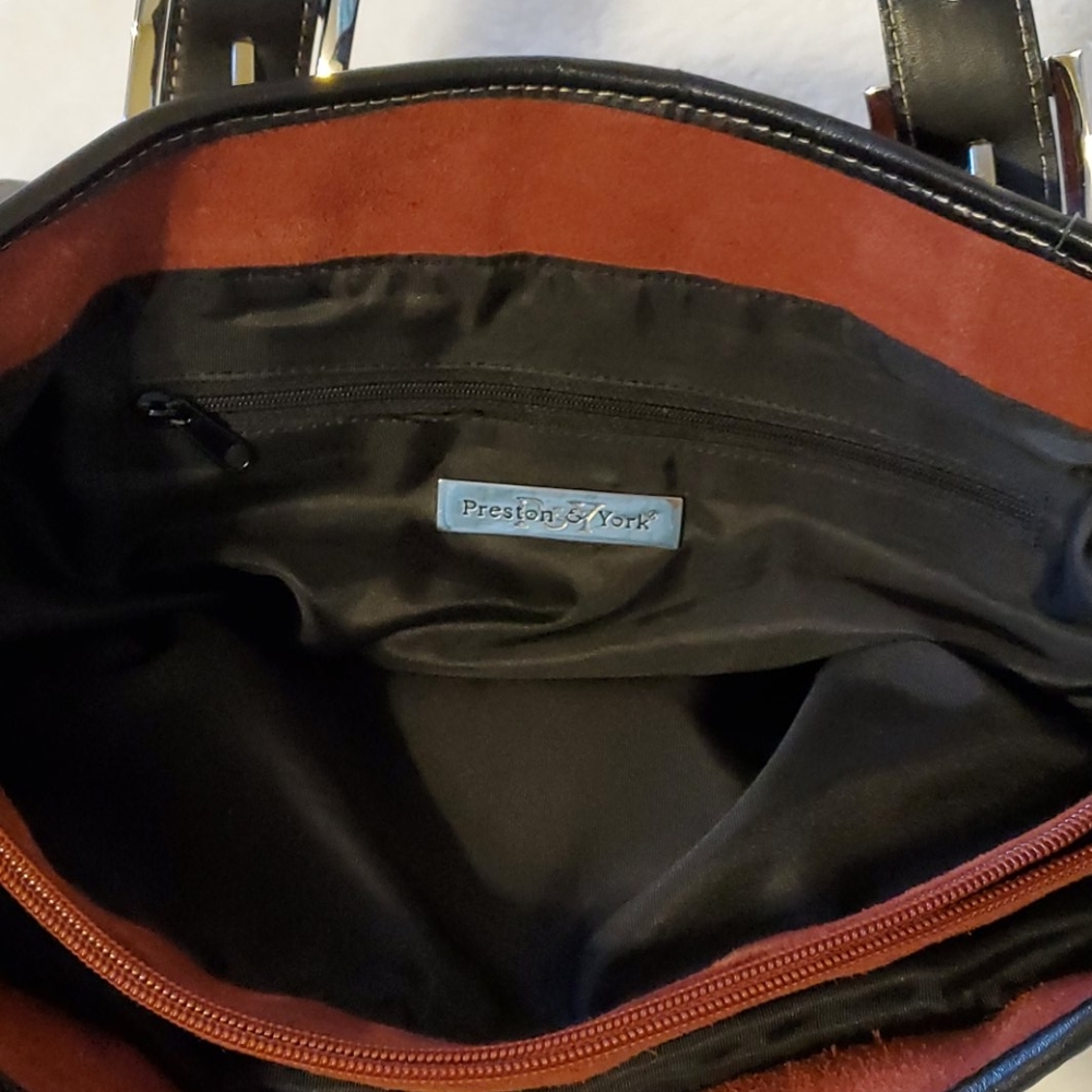 Preston & York Rust Suede & Leather Handbag - Picture 7 of 12